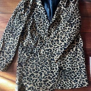 Astr Leopard Print Trench Coat